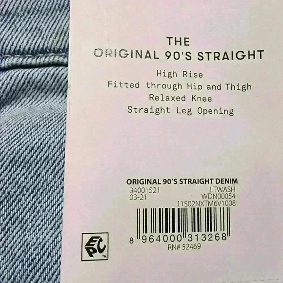 Free Assembly Womens Jeans 14, 16, 20 Original 90'S Denim Straight Leg High Rise - Picture 6 of 12
